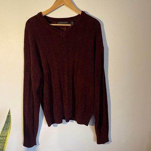 Wine Red Sweater For Men Size Large By Geoffrey Beene